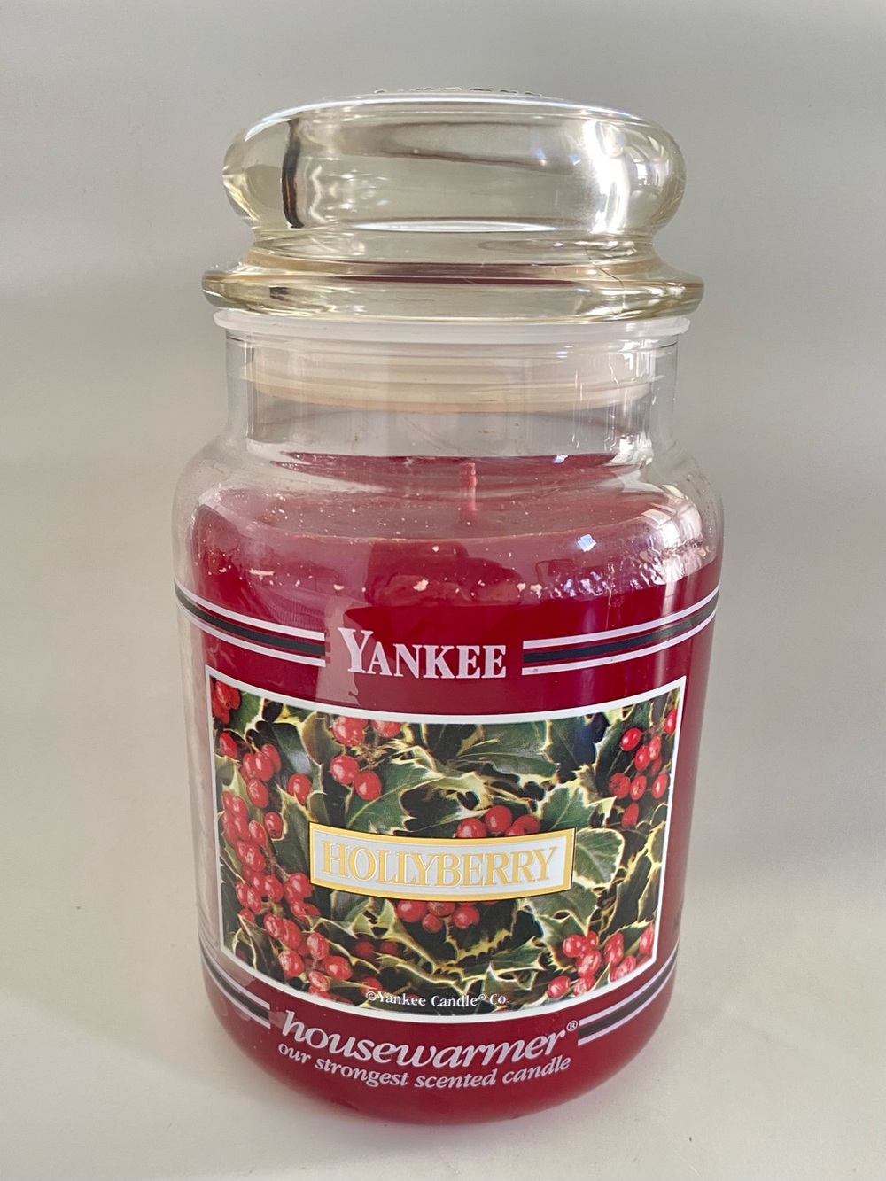 Yankee Candle Retired Hollyberry Large Housewarmer 22oz Glass Jar